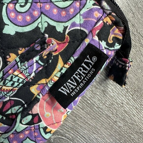 Waverly Inspirations Crossbody Shoulder Bag Purple Paisley Purse Carry On - Picture 3 of 5